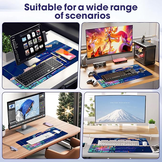 Professional Extended Gaming Mouse Pad - 31.5" x 15.7" Large Desk Mat with Stitched Edges, Waterproof Coating, Non-Slip Rubber Base for Gamers, Esports Pros, Office & Home