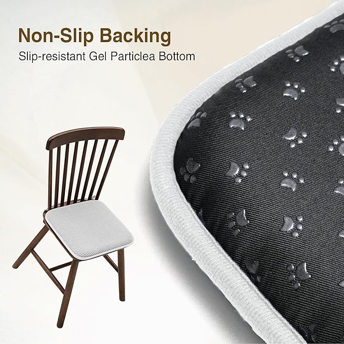 puredown® Chair Cushions for Dining Chairs, Set of 2 Memory Foam Seat Cushions with Non-Slip Backing & Ties, 16" x 16" x 1.5", Comfortable & Supportive Dining Chair Pads for Kitchen, Light Grey