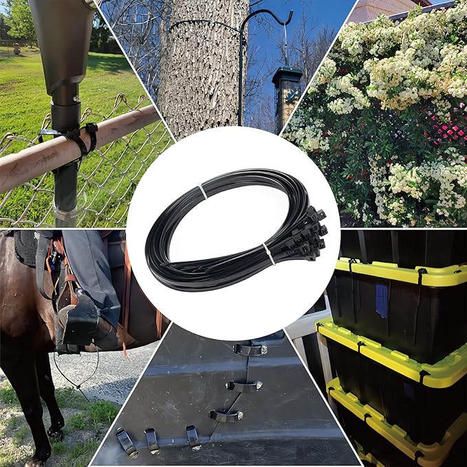 Large Zip Ties Heavy Duty Outdoor 24 inch (250 Pack), Heavy Duty Zip Ties 220 lbs, Black, by ANOSON