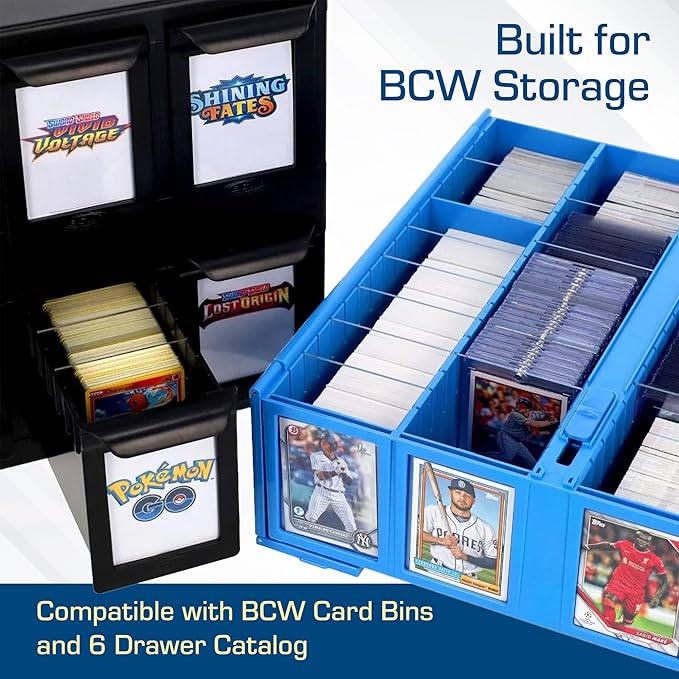 BCW Translucent Card Partitions - 12 Pack | Frosted Plastic Card Dividers for Card Bins & 6 Drawer Catalog | Trading Card Storage Organizer | Durable Card Box Dividers