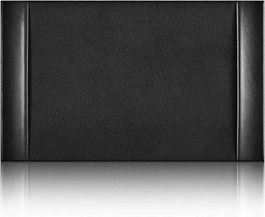 26.5 x 17.3 Inch Leather Desk Pad Protector with Side Rails, Executive Office Desk Mat for Home Workspace, Writing Surface, Mouse & Keyboard Pad, Elegant Gift for Men Dad Husband(Black)