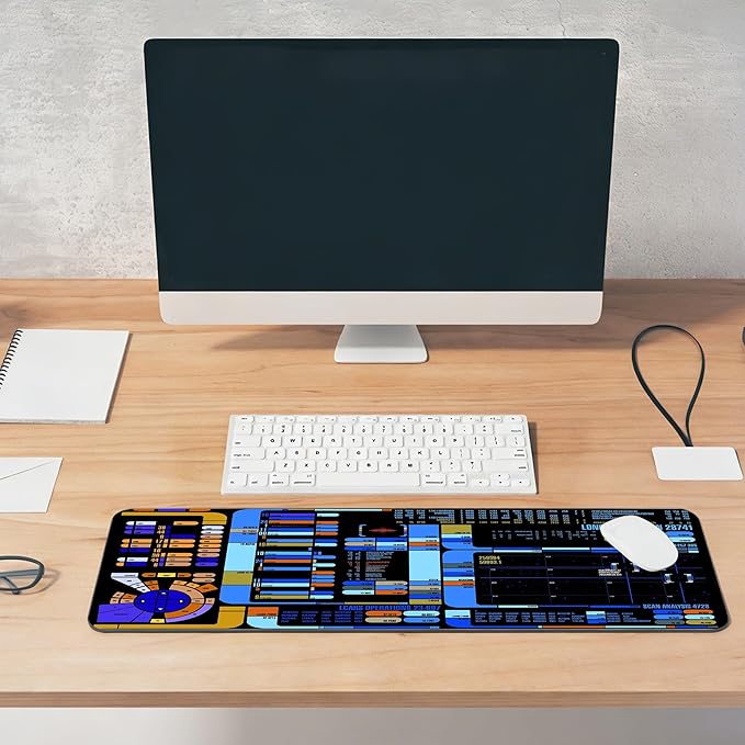 Large Gaming Mouse Pad, Desk Mat Extended XXL Keyboard Desk Pad with Non-Slip Base, 31.5x11.8 inch Black Gamer Mousepad for Office, Home & Gaming Room Decor (Spaceship Sci-f-5)