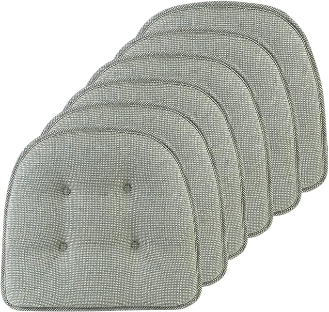 Non-Slip Chair Cushions, Assembled in USA, U-Shaped Skid-Proof Seat Pads for Dining Room, Kitchen, Office, 15"x16"