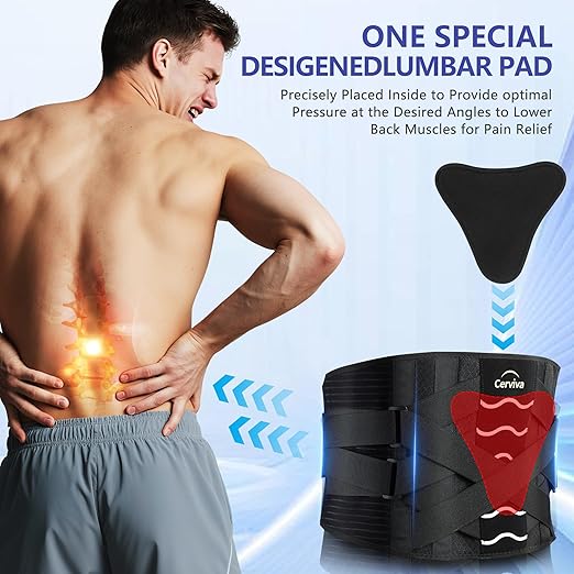 Back Brace Support Belt-Lumbar for Back Pain, Sciatica, Scoliosis, Herniated Disc Adjustable Support Straps-Lower Back Brace with Removable Lumbar Pad for Men & Women, Lumbar Support Belts for work (Large)