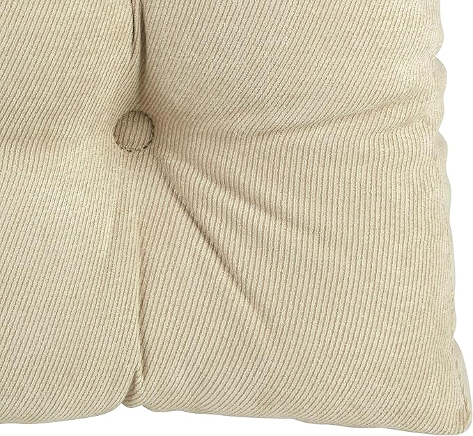 Klear Vu Gripper Overstuffed Universal Non-Slip Dining Chair Cushions for Kitchen Decor or Office Use, U-Shaped Skid-Proof Seat Pad, 15x15 Inches, 2 Count (Pack of 1), Linear Stone Tan