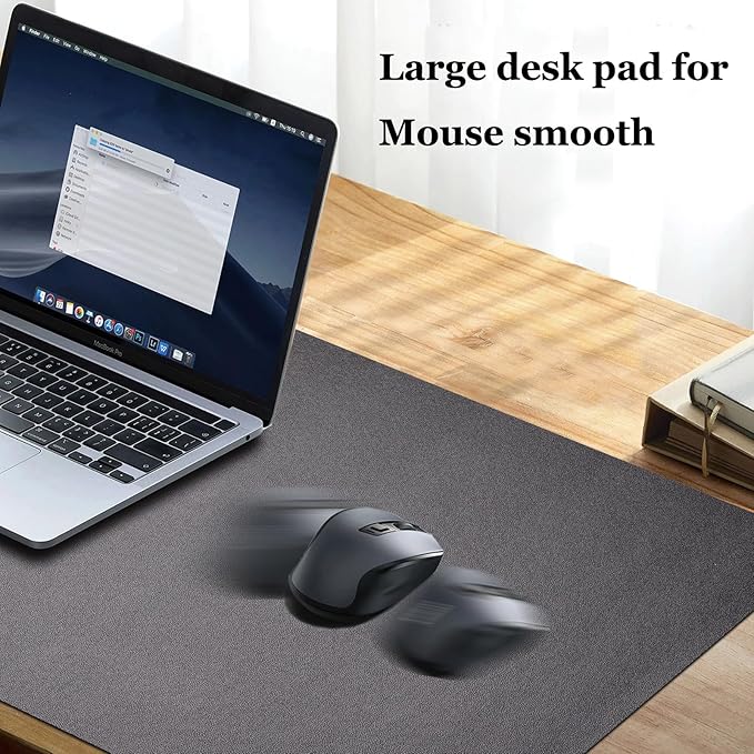 Leather Desk Pad Protector, Large Pads for Top of Desks, Waterproof Keyboard and Mouse Pad for Desktop Organization. Easy Clean Computer Mat for Office/Home (Black, 35.4"x 16.9")