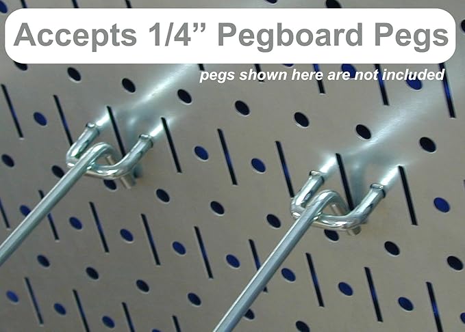 Wall Control 4 ft Metal Pegboard Standard Tool Storage Kit with Red Toolboard and White Accessories
