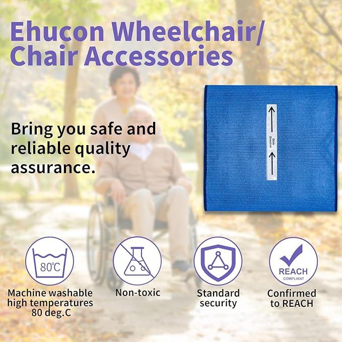 One Way Transfer Support Seat Cushion - Non-Slip Fall Prevention Pad for Elderly/Disabled Use on Wheelchairs, Chairs, Beds, and More - 17"x17"