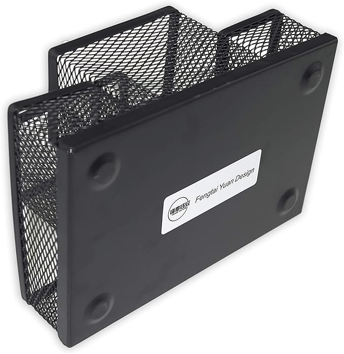 Fengtaiyuan T01, Black Metal Wire Mesh Pencil Holder, Desktop Organizer