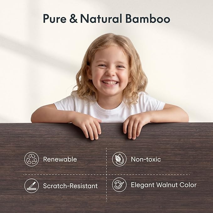 FLEXISPOT E6 MAX Bamboo 72x30 Inch Dual Motor 3-Stage Heavy Duty Standing Desk, 330lbs Weight Capacity, Height Adjustable Desk w/Cable Management & Wheels (Solid Walnut Bamboo Desktop + White Frame)