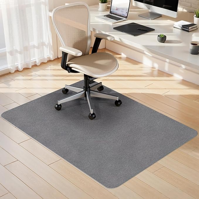 Sycoodeal Office Chair Mat for Hardwood Floor,Slip Resistant Floor Mat for Office Computer Gaming Chair,Heavy Duty Floor Protector for Rolling Chairs,Easy to Clean,Grey(40"x55")