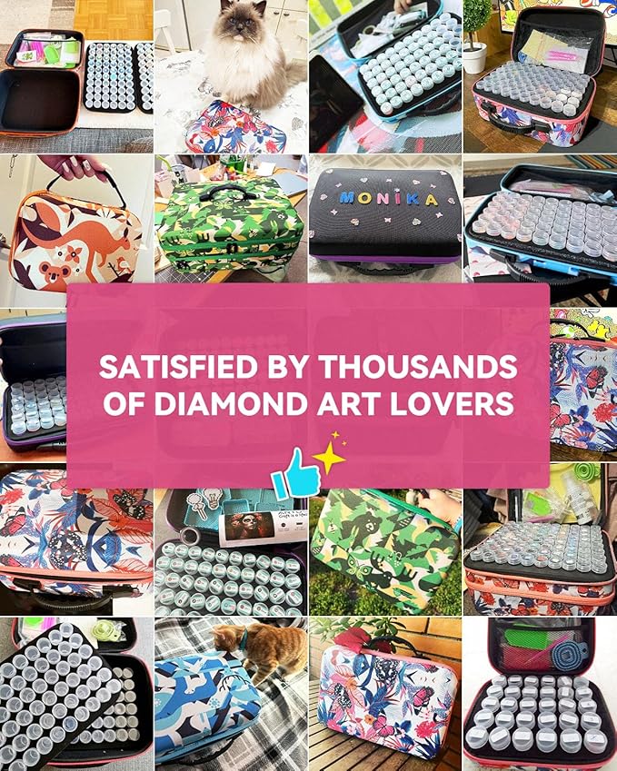 ARTDOT 60 Slots Storage Container for Diamond Art Kits for Adults,Portable Bead Storage Boxes for Diamond Painting Accessories and Tools