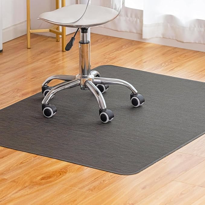 Office Chair Mat for Hardwood Floor Under Desk Computer Rolling Chair Mat for Wood/Tile Floor Non-Slip Heavy Duty Desk Rug PVC Plastic Hard Floor Protector 45"x 53" (Espresso)