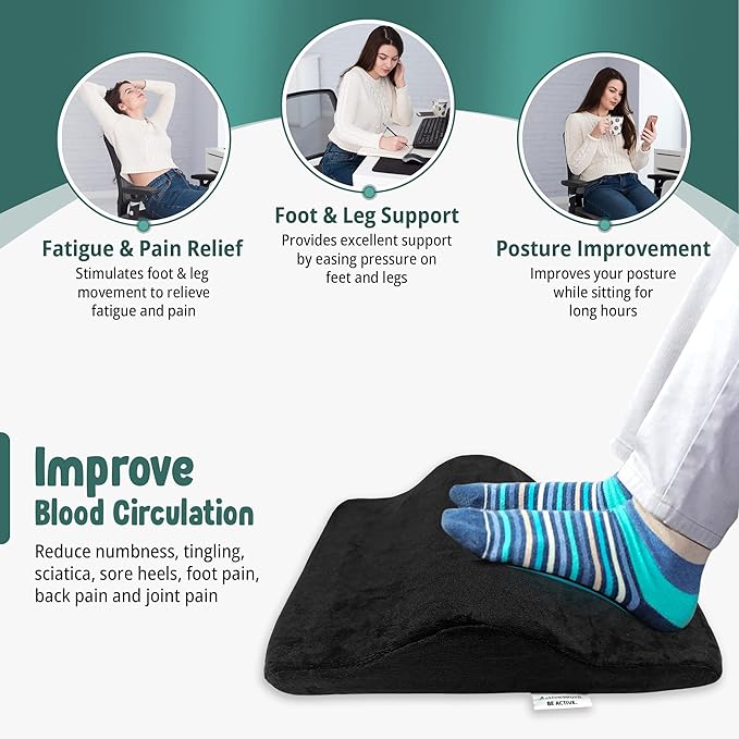 2-in-1 Portable Foot Rest - Improve Circulation & Exercise Massage Foot Under Desk Work Office Chair, Gaming Chair & Foot & Leg Exerciser and Massager for Seniors