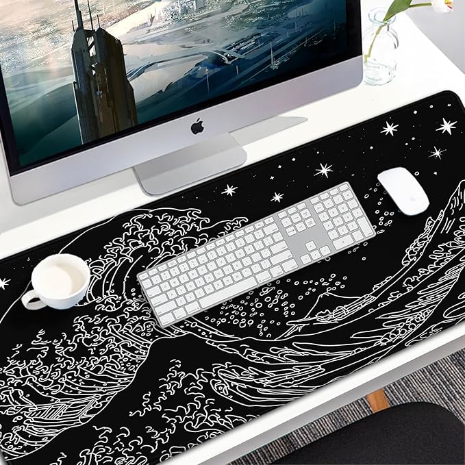 Large Mouse Pad, 31.5x15.7 inch Large Extended Gaming Computer Keyboard Mouse Mat, Water Resist Non-Slip Mousepad Rubber Base Long XXL Mouse Pad for Work & Gaming, Office & Home