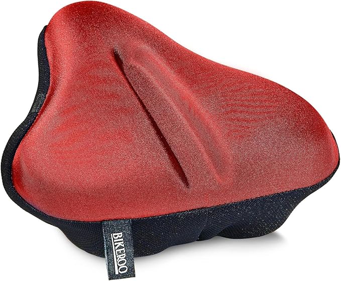 Bikeroo Comfort Bike Seat Cushion - Padded Gel Cover for Exercise, Mountain & Road Bikes, Universal Fit for Peloton & Stationary Bikes