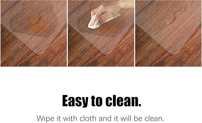 Azadx Clear Office Chair Mat 36'' X 48'', Durable Desk Chair Mat for Hardwood Floor, Heavy Duty Plastic Office Floor Mat Under Rolling Chairs for Easy Glide and Protection (36" X 48" with Lip) 2 Pcs