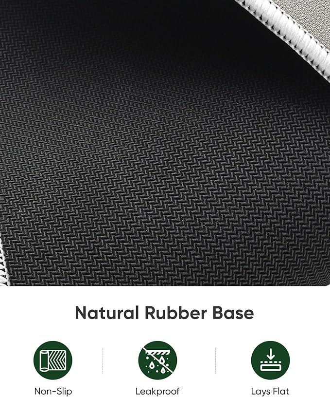 ALOANES Beige Waterproof Desk Mat, Large Mouse Pad with Extended Mouse Mat, with Anti Slip Base, Stitched Edge, Grain Jacquard Surface, Perfect for Gamer, Office & Home, 3XL 15.74"x35.43"x0.12"