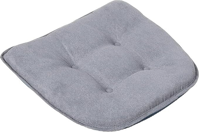 Klear Vu Omega Non-Slip Chair Cushions, Assembled in USA, U-Shaped Skid-Proof Seat Pads for Dining Room, Kitchen, Office, 15"x16" 2 Pack Linear Bluestone 2 Count