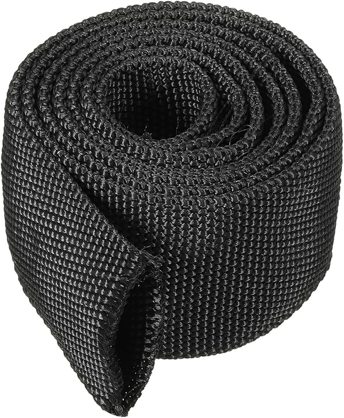 PATIKIL 1.1" Dia 3.3FT Nylon Protective Hose Sleeve, Cable Cover Sheath Protection for Welding Tig Torch Hydraulic Hose, Black