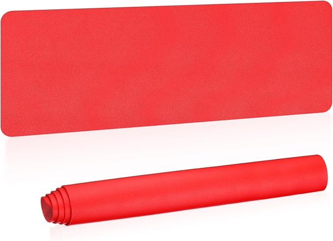 PATIKIL Large Desk Mat, 55"x17" Non-Slip Waterproof PU Leather Desk Pad, Dual Sided Desktop Protector Cover for Office Home Work Study, Red