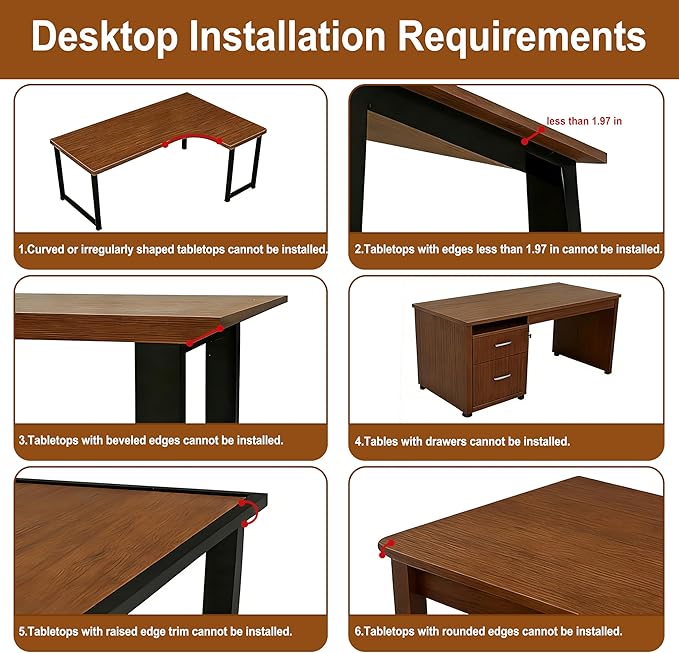 Ergonomic Desk Extender Tray, 48.03"×11.81" Clamp-On Arm Rest Shelf, 90° Foldable Computer Elbow Support for Office Home, Space-Saving Keyboard Mouse Tray (Vintage Burnt Color)