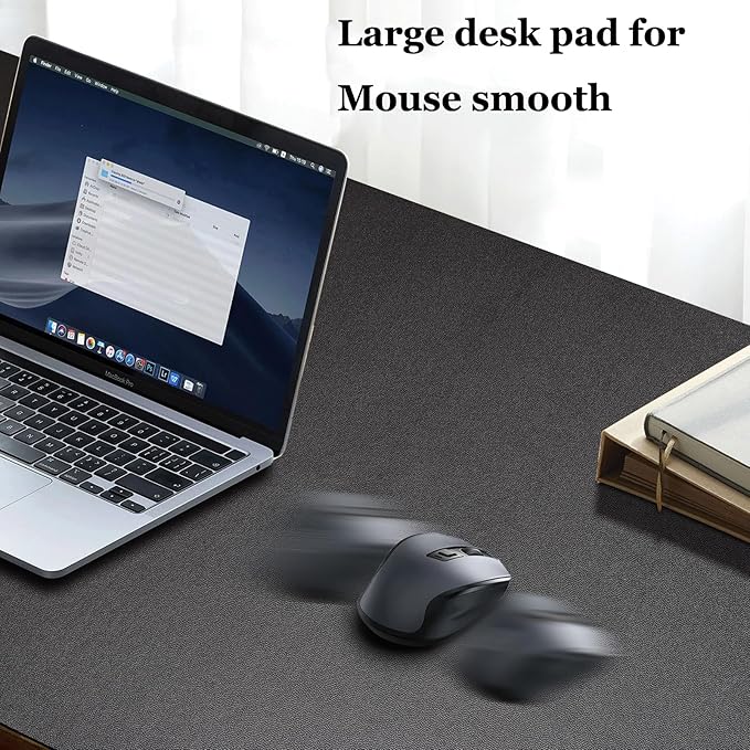 Large Leather Desk Pad Protector, Waterproof Desk Pads on Top of Desks, Keyboard and Mouse Pad for Desktop Organization. Easy Clean Computer Desk Mat for Office/Home (Black,47.2"x 23.6")