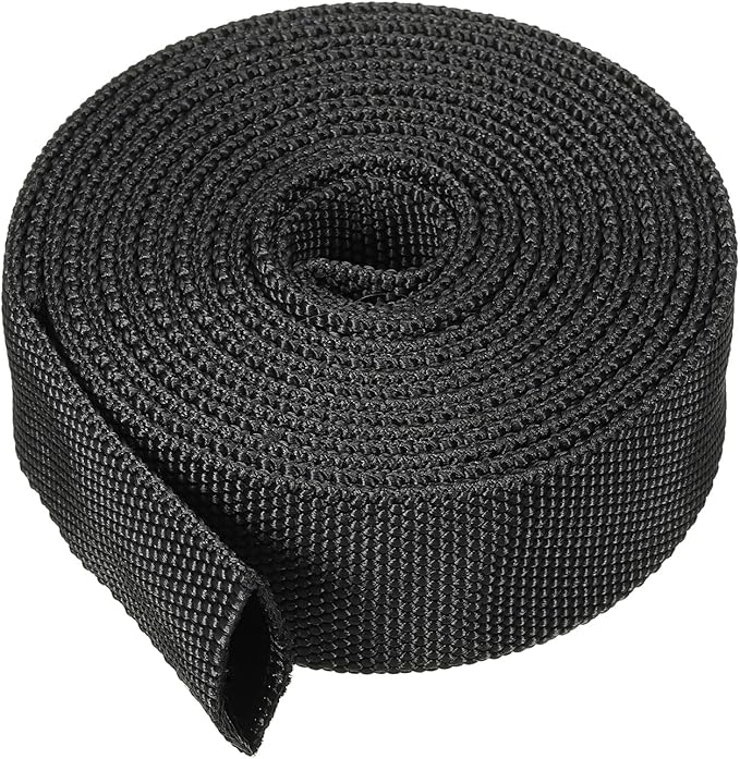 PATIKIL 0.8" Dia 10FT Nylon Protective Hose Sleeve, Cable Cover Sheath Protection for Welding Tig Torch Hydraulic Hose, Black