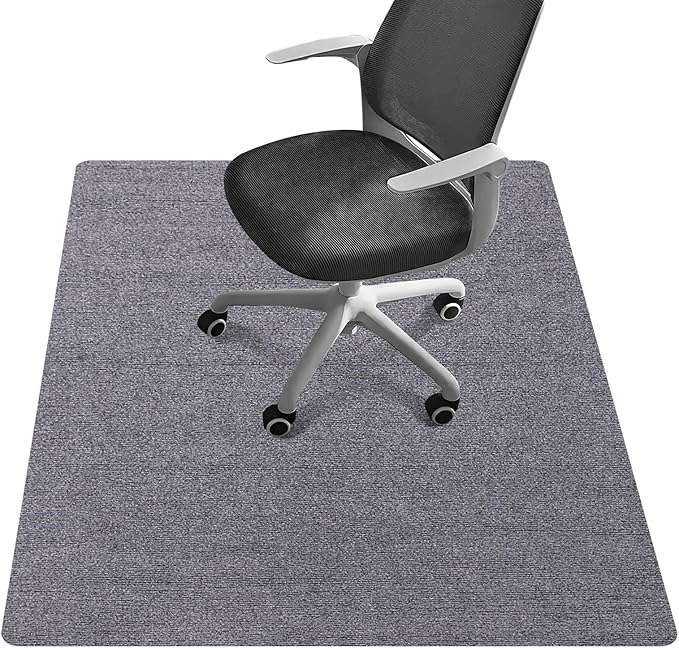 Office Chair Mat - for Hardwood Floors, Large Non-Slip Easy-Clean Floor Protection Blanket (Grey, “48 x 36in”).