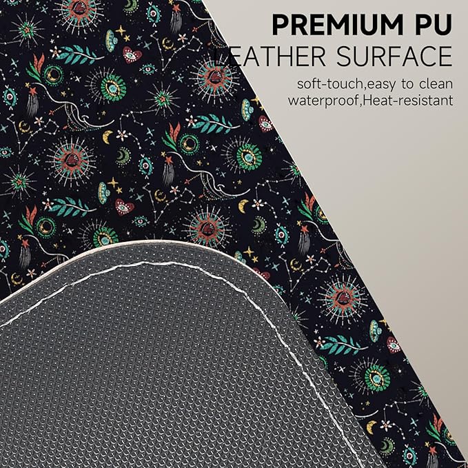 AUPET Leather Large Mouse Pad Desk Blotters – 35 x 17in Cute Desk Mat with PU Surface, Non-Slip Desk Pad Protector,Waterproof Desk Writing Pad for Office Home (Mystical Cosmic)