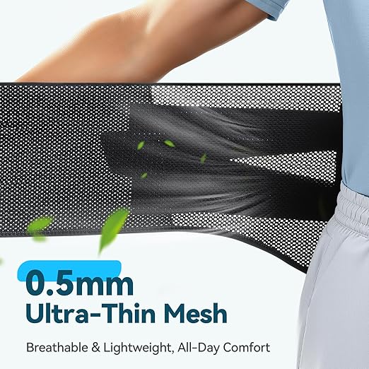 AGPTEK Back Brace for Lower Back Pain Relief, Breathable Air Mesh Back Support Belt with Ergonomic 3D Lumbar Pad for Work, Sciatica, Scoliosis, Herniated Disc, Adjustable Dual Straps, for Men Women (X-Large)