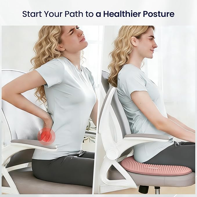 Gel Seat Cushion for Long Sitting,3-Second Cooling Pressure Relief Pillow for Car Seat & Office Chair,Back,Tailbone,Coccyx Comfort Support Seat Pad (Pink)