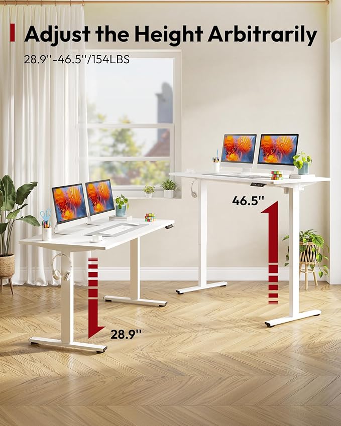 SANODESK Electric Standing Desk 79 x 32 Inches, Height Adjustable Sit Stand with Large Splice Board Desktop for Home Office, Computer Workstations，Memory Ergonomic Computer Desk, White Frame/White Top