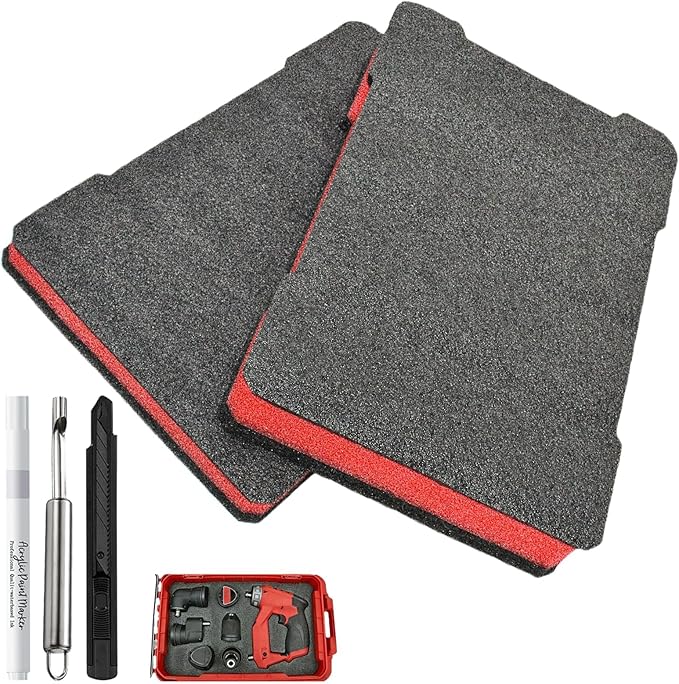 Foam Inserts for Milwaukee Tool Box, Compatible with 48-22-8435, Includes DIY Cut-to-Fit Foam Kit with White Marker Pen, Utility Knife, and Hole Punch