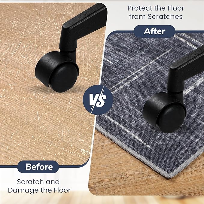 Office Chair Mat for Hardwood Floor&Tile Floor,48" X 60 Heavy Duty Desk Chair Mat for Hard Floors,Under Desk Rug for Rolling Computer Chair,Anti Slip,Low Pile Carpet Floor