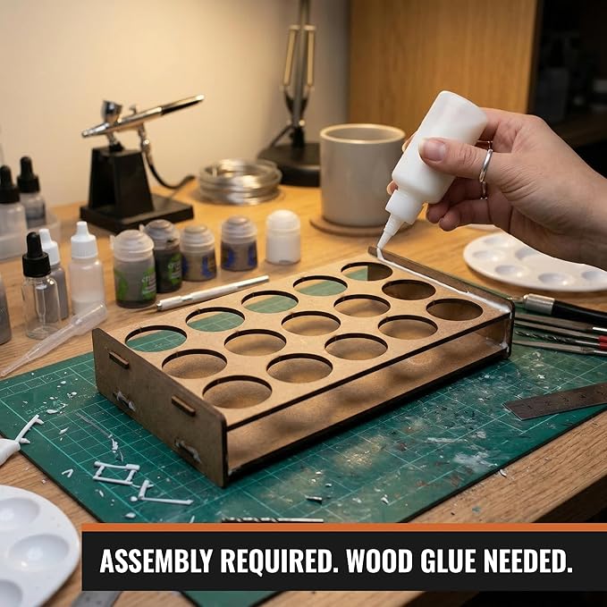 PROSCALE Mini Paint Holder for Miniatures & Modeling, Compact Project Paint Organizer Tray for 33mm Pots, Portable Tabletop Paint Rack, Compatible with Citadel (33mm)