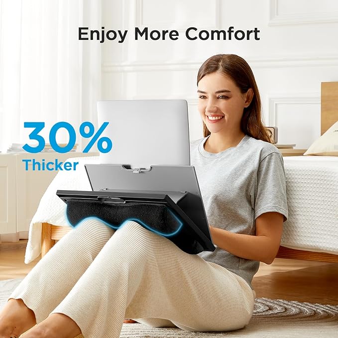 HUANUO Adjustable Lap Desk - with 8 Adjustable Angles & Dual Cushions Laptop Stand for Car Laptop Desk, Work Table, Lap Writing Board & Drawing Desk on Sofa or Bed, Grey