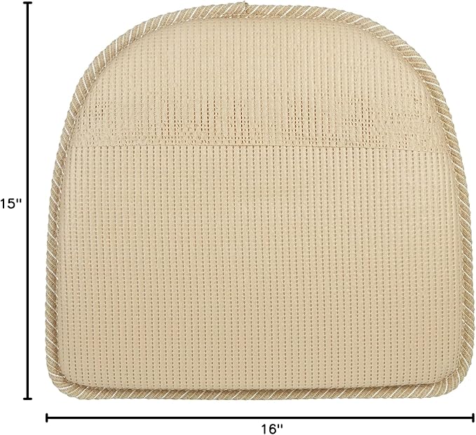 Klear Vu Raindrop The Gripper Non Slip Chair Cushions, Soft & Comfortable Seat Pad, Sitting Pillow for Kitchen, Dining or Office, Nikita Natural, 4 Count (Pack of 1)