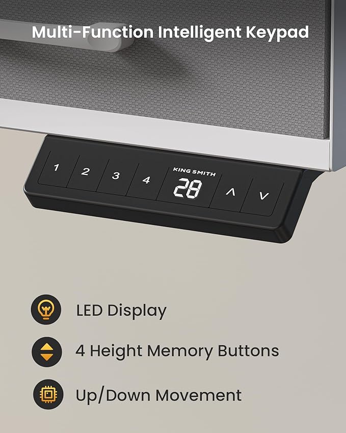 Electric Standing Desk with Keyboard Tray, 55x24 Inches Height Adjustable Stand up Desk with 2 Drawers, Ergonomic Sit to Stand Table with Storage Monitor Stand, White