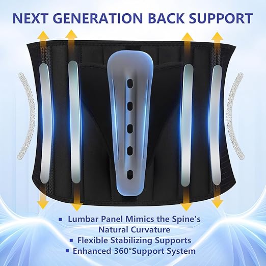 Back Brace Support Belt-Lumbar for Back Pain, Sciatica, Scoliosis, Herniated Disc Adjustable Support Straps-Lower Back Brace with Removable Lumbar Pad for Men & Women, Lumbar Support Belts for work (Medium)