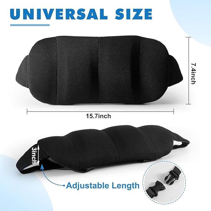 AceOrbit 2 Pcs Lumbar Support Pillow for Car Memory Foam for Low Back Pain Relief Adjustable Straps Back Support Pillow for Driving, Office Chair, Wheelchair,SUV, Truck, RV