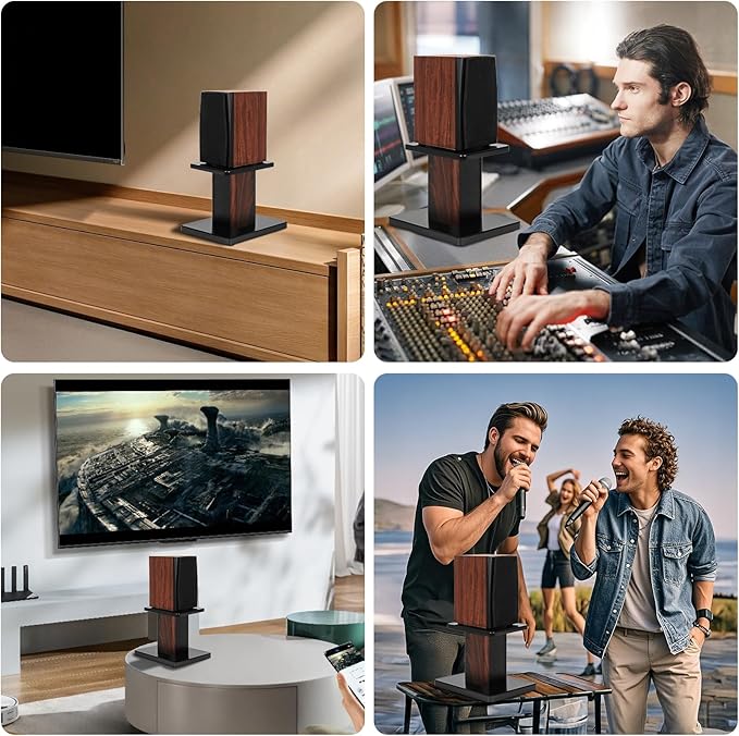 Pair-7.9 Inch (20CM)-Wood Speaker Stands for Home-Cinema HiFi Desktop and Satellite Speakers Monitor Stands