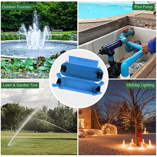 Flemoon [3 Pack] Outdoor Extension Cord Cover, IPX4 Waterproof Box and Safety Housing Case, Ideal to Protect Outdoor Plugs, Electrical Connections, Holiday Decoration Lights, Size Small, Blue