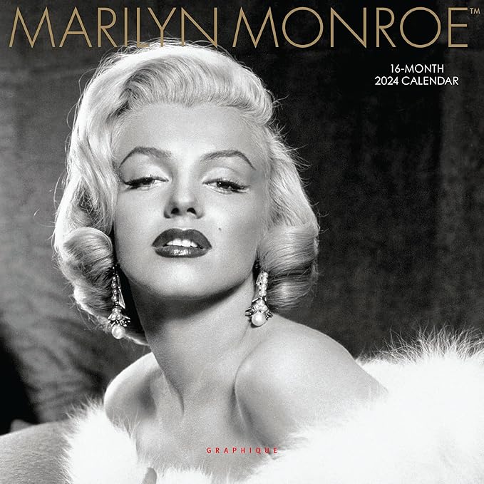 Graphique 2024 Marilyn Monroe Mini Wall Calendar | 7” x 7” | Thick Paper | Home & Office Organizer | Large Monthly Grid | 3 Languages & Marked Holidays | 4 Month Preview Page for 2025