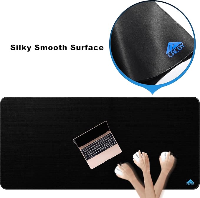 Cacoy 59" x 27.5" Large Gaming Mouse Pad XXXL, Extended Mega Size Professional Mouse Mat Desk Mat for Desk, Non-Slip Mousepad with Special-Textured Surface, Anti-Fray Stitched Edges Desktop Pad, Black