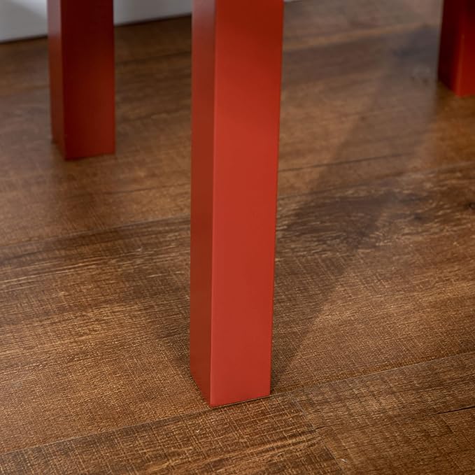 HOMCOM Narrow End Table with Drawer and Bottom Shelf, Slim Side Table for Small Spaces, Skinny Modern Accent Desk for Living Room, Set of 1, Red