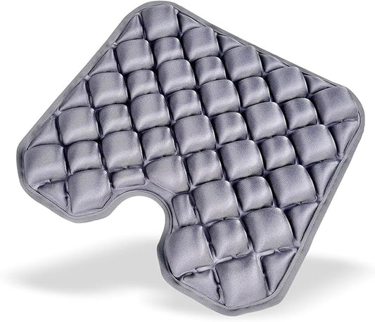 Inflatable Seat Cushion, Coccyx Cushion for Office Chair, Car & Wheelchair, Ergonomic Pressure Relief for Tailbone & Sciatica, Adjustable Firmness, Non-Slip Seat Pad for Long Sitting 16.6" × 15.8"