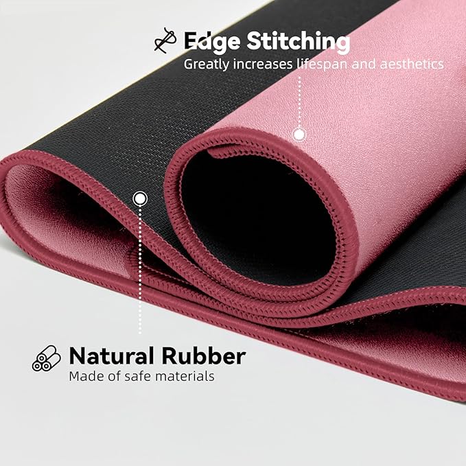 Reniteco Waterproof Large Gaming Mouse Pad with Durable Stitched Edges, Non-Slip Rubber Base, Smooth Surface Mouse Mat Desk Pad for Home Office Gaming, 27.5"*11.8"*0.08",Pink