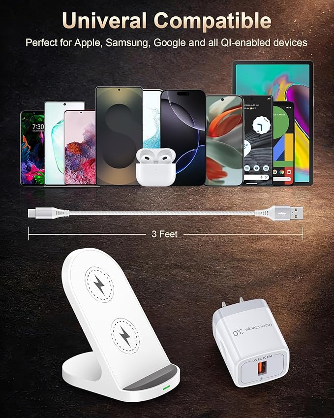 Android Wireless Charger for Google Pixel 10 Pro XL 10a 9a 9 Pro 8 8a 7 6 Fold, Wireless Charging Stand Cordless Phone Snap Holder for Samsung Galaxy S26 Ultra S25 S24 iPhone 17 Cargador Station