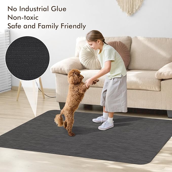 Blvornl Office Chair Mat for Hardwood Floor, 35.4"x 55" Desk Chair Mat for Hard Wood and Tile Floor, Large Anti-Slip Hard Floor Protector Rolling Chair Pad, PVC Desk Rug, Black